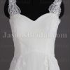 Mermaid Tulle Lace Wedding Dress Appliqed Spaghetti Straps Sweetheart Ruched Bodice with Chapel Train