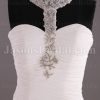 Sheath Chiffon Wedding Dress Embellished Halter Neckline Asymmetrical Ruched Waist with Court Train
