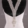 Sheath Chiffon Wedding Dress Embellished Halter Neckline Asymmetrical Ruched Waist with Court Train