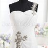 Sheath Chiffon One-Shoulder Wedding Dress Sweetheart Neckline Embellished Asymmetrical Ruched with Court Train
