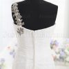 Sheath Chiffon One-Shoulder Wedding Dress Sweetheart Neckline Embellished Asymmetrical Ruched with Court Train