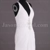 Sheath Chiffon Wedding Dress Embellished Halter V-neck Low-back Beaded Ruched with Court Train