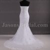Fit-and-Flare Strapless Lace Wedding Dress Appliqued Tulle with Court Train