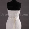 Fit-and-Flare Strapless Lace Wedding Dress Appliqued Tulle Embellished Belt with Court Train