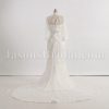 Fit-and-Flare Strapless Lace Wedding Dress Appliqued Tulle Embellished Belt with Bolero Jacket Court Train