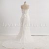 Fit-and-Flare Strapless Lace Wedding Dress Appliqued Tulle Embellished Belt with Bolero Jacket Court Train