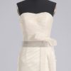 Mermaid Sweetheart Ruched Asymmetrical Pleated Bowknot Ruffled Chapel Train Organza Wedding Dresses