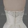 A-line Satin Wedding Dress Strapless Beaded Embroidery Bodice Ruched with Chapel Train