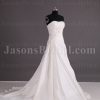 Princess A-line Satin Wedding Dress Sweetheart Beaded Embellished Asymmetrical Ruched with Chapel Train