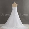 Fit-and-Flare Organza Wedding Dress Strapless Sweetheart Beaded Asymmetrical Ruched with Court Train