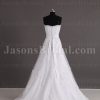 Fit-and-Flare Lace Wedding Dress Strapless Appliques Beaded Embellished Band with Court Train