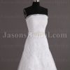 Fit-and-Flare Lace Wedding Dress Strapless Appliques Beaded Embellished Band with Court Train