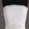 Fit-and-Flare Lace Wedding Dress Strapless Appliques Beaded Embellished Band with Court Train