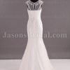 Mermaid Chiffin Wedding Dress Sleeveless Bateau Neckline Beaded Embellished Embroidery with Sweep Train
