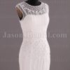 Mermaid Chiffin Wedding Dress Sleeveless Bateau Neckline Beaded Embellished Embroidery with Sweep Train