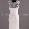 Mermaid Chiffin Wedding Dress Sleeveless Bateau Neckline Beaded Embellished Embroidery with Sweep Train