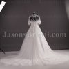 Princess A-line Tulle Wedding Dress Strapless Appliqued Beaded Embellished with Bolero Jacket Chapel Train