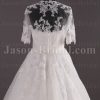 Princess A-line Tulle Wedding Dress Strapless Appliqued Beaded Embellished with Bolero Jacket Chapel Train