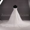 Princess A-line Tulle Wedding Dress Strapless Appliqued Beaded Embellished with Bolero Jacket Chapel Train
