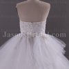 Fairytale Ballgown Tulle Wedding Dress Strapless Beaded Embroidered Tiered Skirt with Chapel Train
