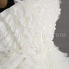 Short Length Little White Chiffon Wedding Dress Strapless Beaded Embellished Textured Ruffled Skirt