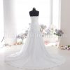 A-line Taffeta Wedding Dress Strapless Ruched Asymmetrical Dropped Pleated Skirt with Chapel Train