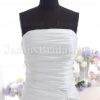 A-line Taffeta Wedding Dress Strapless Ruched Asymmetrical Dropped Pleated Skirt with Chapel Train