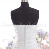 A-line Taffeta Wedding Dress Strapless Ruched Asymmetrical Dropped Pleated Skirt with Chapel Train