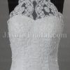 Mermaid High-neck Lace Wedding Dress Beaded Embellished Skirt with Sweep Train