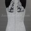 Mermaid High-neck Lace Wedding Dress Beaded Embellished Skirt with Sweep Train