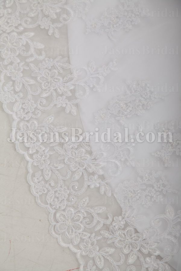 A-line Lace Wedding Dress Sweetheart Cross Ruched Bodice with Bolero Jacket Sweep Train