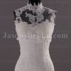 Mermaid Illusion Lace High-neck Wedding Dress Appliqued Skirt with Sweep Train