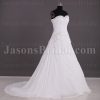 Elegant A-line Sweetheart Adorned Flowers Ruched Asymmetrical Side Motif Sweep Train Chiffon Wedding Dresses