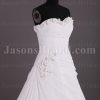Elegant A-line Sweetheart Adorned Flowers Ruched Asymmetrical Side Motif Sweep Train Chiffon Wedding Dresses