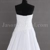 A-line Strapless Beaded Embroidered Asymmetrical Ruched Pleated Chapel Train Satin Wedding Dresses