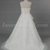 A-line Sweetheart Beaded Embroidered Asymmetrical Ruched Side Draped Sweep Train Organza over Satin Wedding Dresses