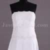 Slim A-line Strapless Beaded Appliqued Bodice Empire Ribbon Catch-up Chapel Train Taffeta Wedding Dresses