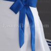 A-line Strapless Ribbons Bowknot Striped Hem Chapel Train Satin Wedding Dresses