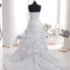 Ball Gown Scalloped Sweetheart Beaded Embroidered Asymmetrical Pleated Dropped Pick-up Draped Chapel Train Satin Wedding Dresses