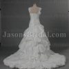 Ball Gown Cap Sleeves Sweetheart Beaded Appliqued Asymmetrical Ruched Dropped Pick-up Catch-up Chapel Train Taffeta Lace Wedding Dresses