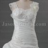 Ball Gown Cap Sleeves Sweetheart Beaded Appliqued Asymmetrical Ruched Dropped Pick-up Catch-up Chapel Train Taffeta Lace Wedding Dresses