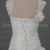 Ball Gown Cap Sleeves Sweetheart Beaded Appliqued Asymmetrical Ruched Dropped Pick-up Catch-up Chapel Train Taffeta Lace Wedding Dresses