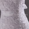 Fit-and-Flare Floral Cap Sleeves Sweetheart Allover Lace Adorned Belt Chapel Train Organza over Satin Wedding Dresses