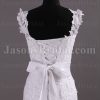 Fit-and-Flare Floral Cap Sleeves Sweetheart Allover Lace Adorned Belt Chapel Train Organza over Satin Wedding Dresses
