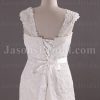 Fit-and-Flare Cap Sleeves Sweetheart Jeweled Belt Sweep Train Allover Lace Wedding Dresses