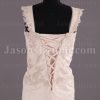 Fit-and-Flare Cap Sleeves Sweetheart Beaded Appliques Sweep Train Sweep Train Tulle over Satin Wedding Dresses