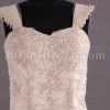 Fit-and-Flare Cap Sleeves Sweetheart Beaded Appliques Sweep Train Sweep Train Tulle over Satin Wedding Dresses