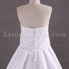 Ball Gown Strapless Beaded Embroidered Asymmetrical Ruched Pleated Chapel Train Satin Wedding Dresses