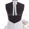 Empire A-line Halter V-neck Ruched Bodice Jeweled Backless Sweep Train Chiffon Wedding Dresses