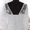 Fit-and-Flare Illusion Long Sleeves Beaded Embroidered Asymmetrical Pleated Sweep Train Satin Wedding Dresses